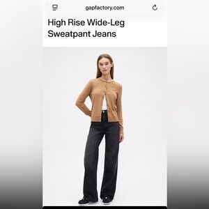 Gap High Rise Wide-Leg Sweatpant Jeans